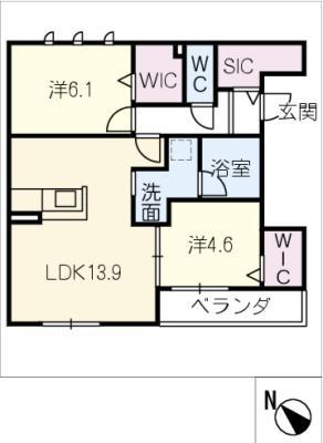 ブランノート城屋敷(2LDK/2階)の間取り写真
