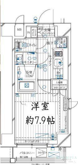レガリス用賀(1K/7階)の間取り写真