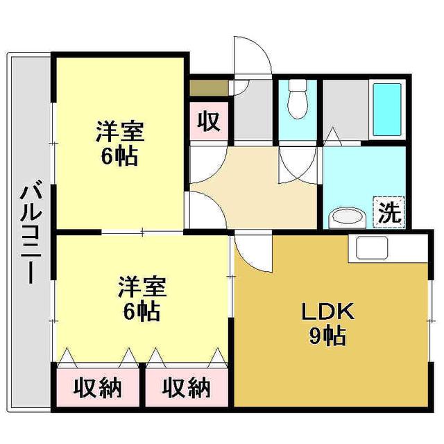 泉野ハイツ(2LDK/4階)の間取り写真