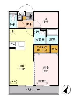 ラ カンパネラ(1SLDK/3階)の間取り写真