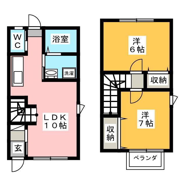 MYラフィーネ(2LDK/1階)の間取り写真