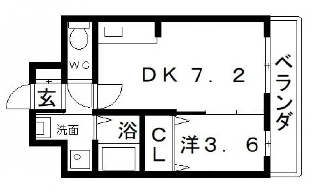 アンフィニXIX(1DK/6階)の間取り写真
