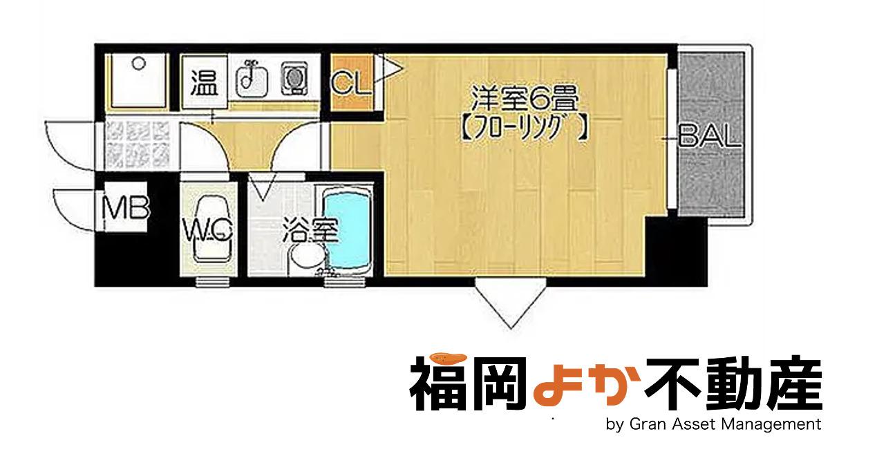 ピュアドーム天神アクロス(1K/5階)の間取り写真