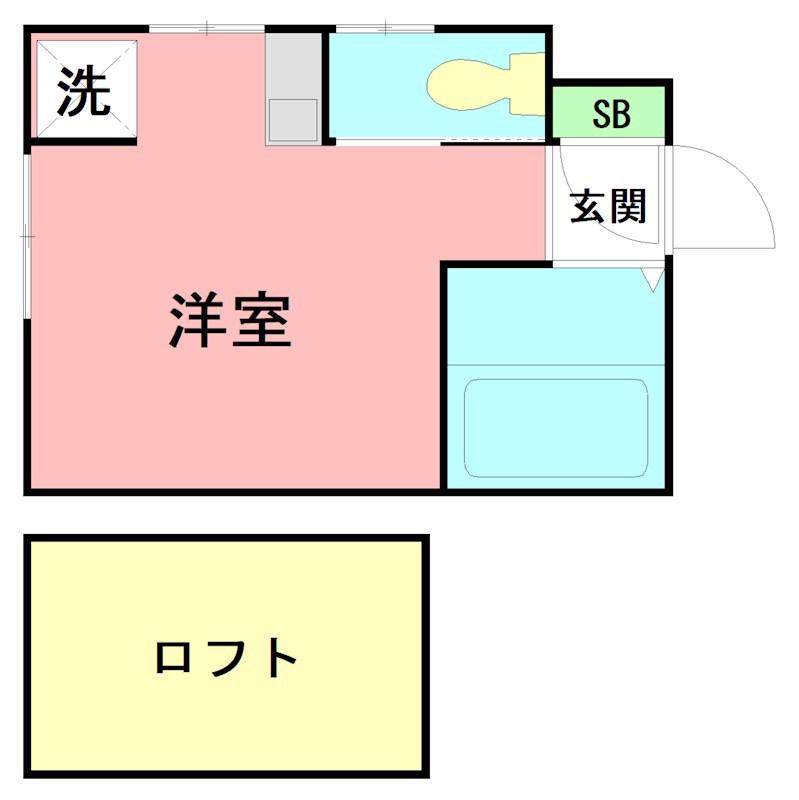 パンシオン長後NO.1(ワンルーム/1階)の間取り写真