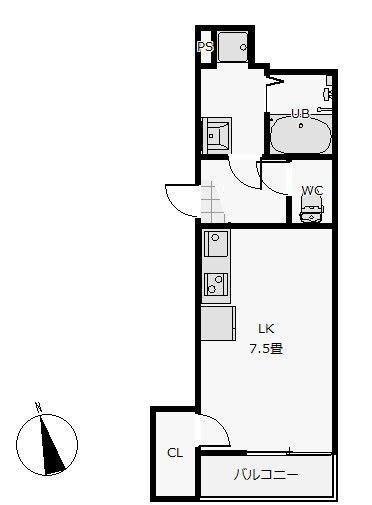 SHOMIA HILLS(1K/2階)の間取り写真