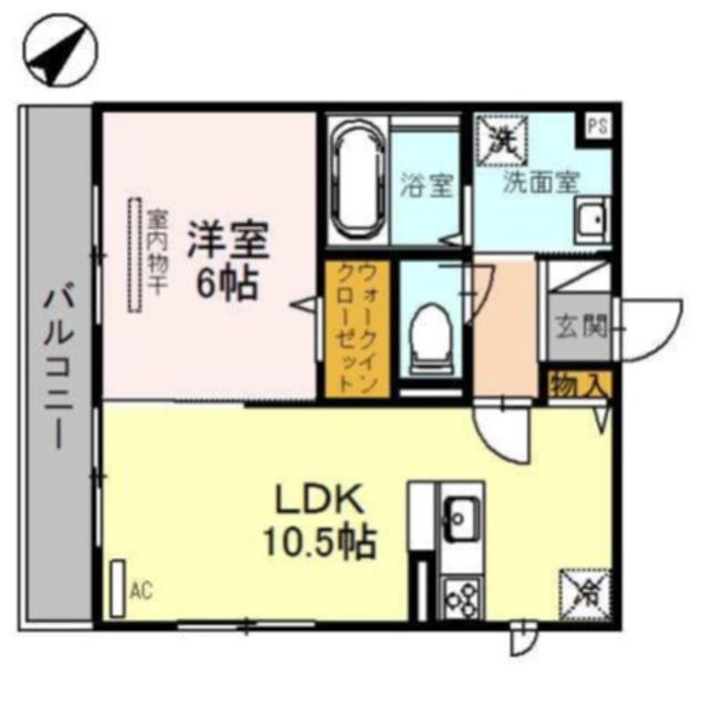 シェソワ フルール(1LDK/1階)の間取り写真