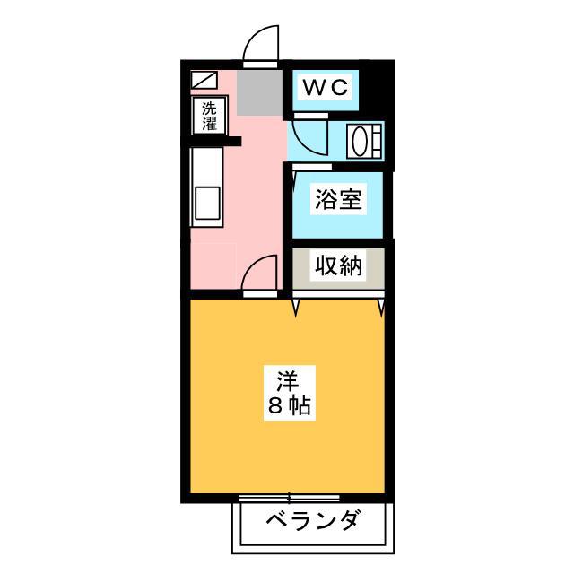 エスポワール穂並II(1K/2階)の間取り写真