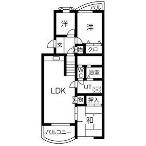 ヴィラ若葉台(3LDK/1階)の間取り写真