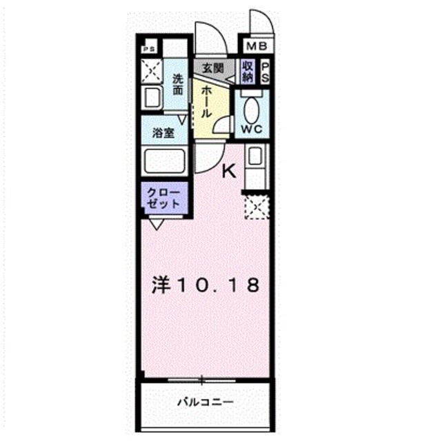 レジデンスブライト(ワンルーム/3階)の間取り写真
