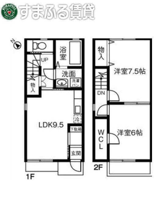 アヴェニール(2LDK/1階)の間取り写真