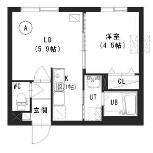 プレシェルト美園(1LDK/2階)の間取り写真