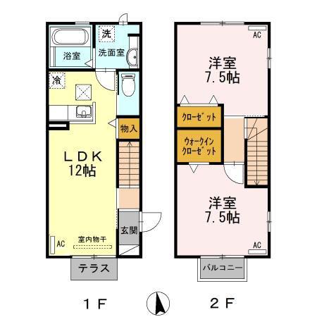 [エトワール][クレール]　【エトワール】(2LDK/1階)の間取り写真