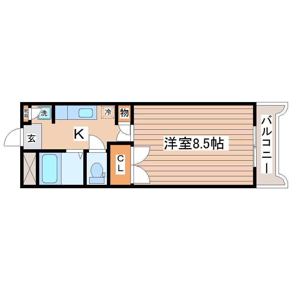 コーポ878富沢(1K/3階)の間取り写真