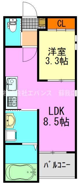 REGALEST浜野(1LDK/1階)の間取り写真