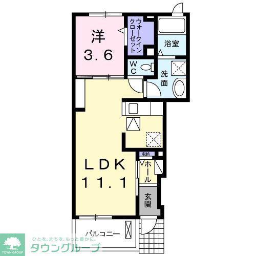 ラティール(1LDK/1階)の間取り写真