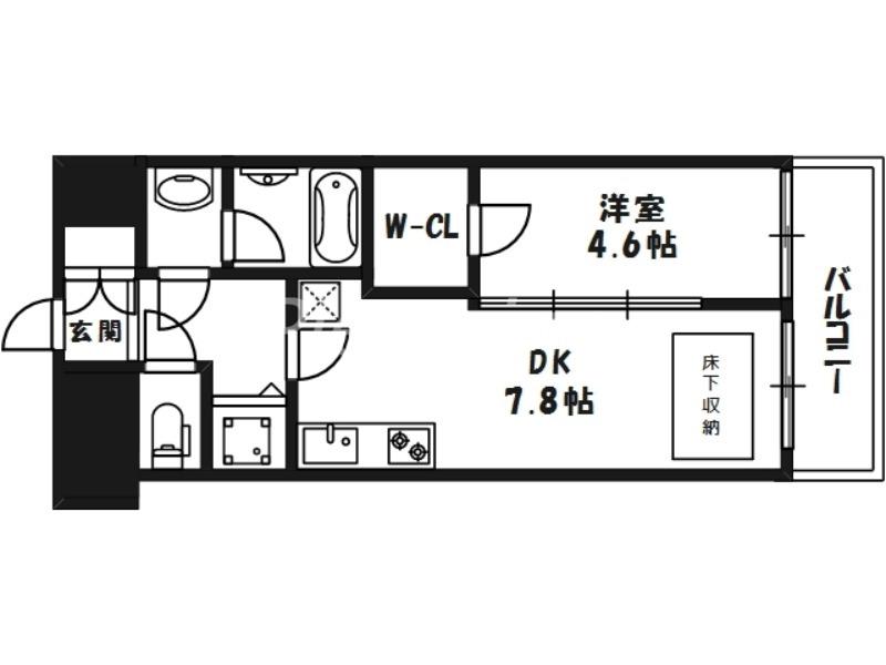 ノース VILLAGE 伍番館(1DK/3階)の間取り写真