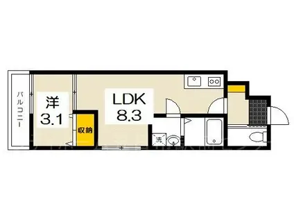 月光五日市壱番館(1LDK/1階)の間取り写真