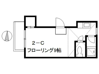 セゾンハイム(ワンルーム/2階)の間取り写真