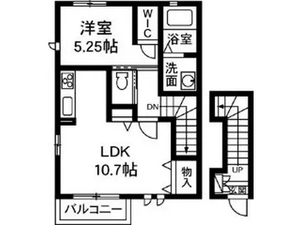 シャーメゾン アヴェンタドール(1LDK/2階)の間取り写真