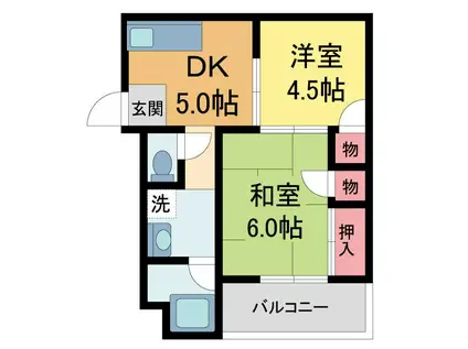 トヨタビル(2DK/3階)の間取り写真