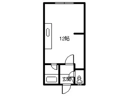 高西ハイツ(ワンルーム/2階)の間取り写真
