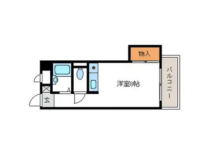 オークヒル東篠崎B(ワンルーム/4階)の間取り写真