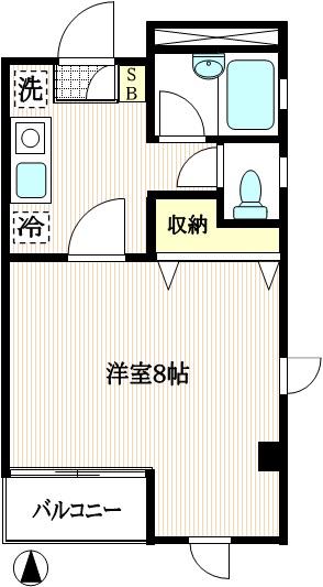 エイトビル(1K/2階)の間取り写真