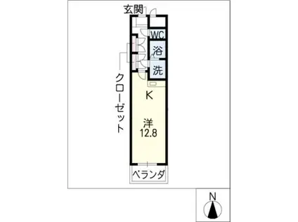 ミカーサ安島(ワンルーム/8階)の間取り写真