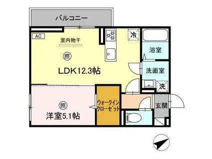 HAU`OLI RESIDENCE(1LDK/1階)の間取り写真