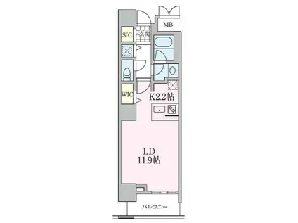 ロイヤルパークスタワー南千住(1K/14階)の間取り写真