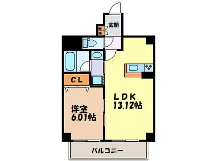 ベルカーサ西大須(1LDK/5階)の間取り写真