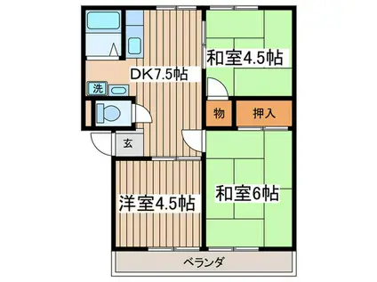 コーポ平澤(3DK/2階)の間取り写真