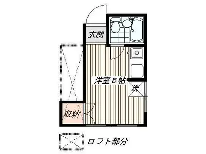 吉川ハウス(ワンルーム/2階)の間取り写真