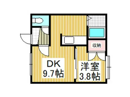 レインボーハウス明野新町NO.11(1DK/1階)の間取り写真
