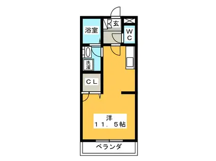 小川町ハイツ(ワンルーム/2階)の間取り写真