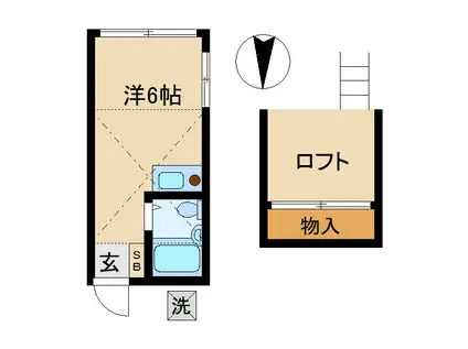 ムサシノハイツ(ワンルーム/1階)の間取り写真