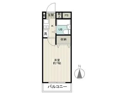 フェニックスマンション小金井(1K/4階)の間取り写真