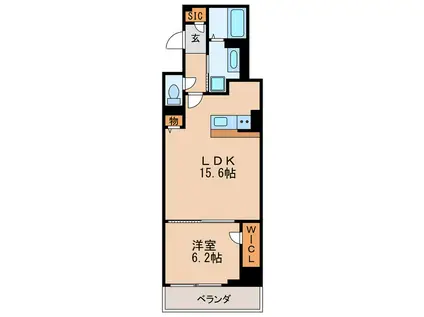 ロイジェント新栄II(1LDK/7階)の間取り写真