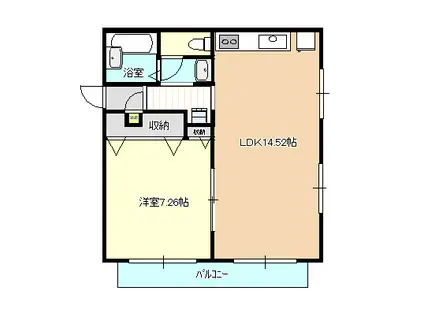 カーサ神敷台(1LDK/1階)の間取り写真