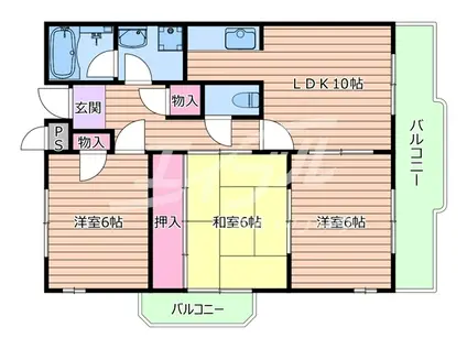 グラチェ千里(3LDK/2階)の間取り写真