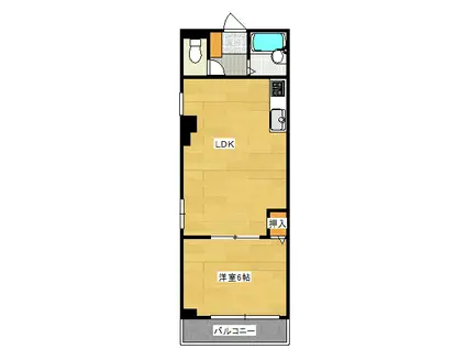 川村ビル(1LDK/3階)の間取り写真