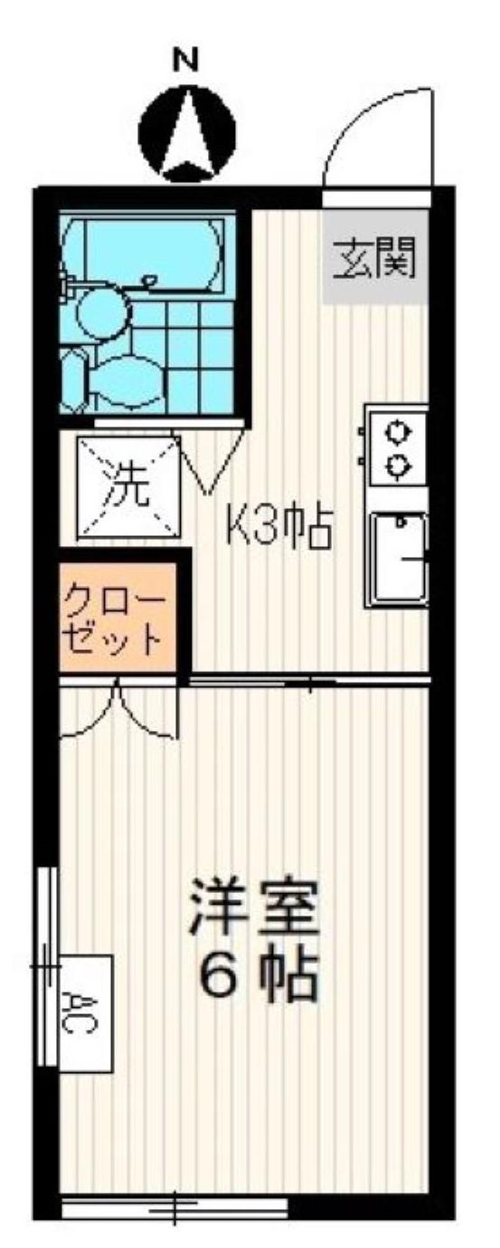ミッキーハウス(1K/2階)の間取り写真