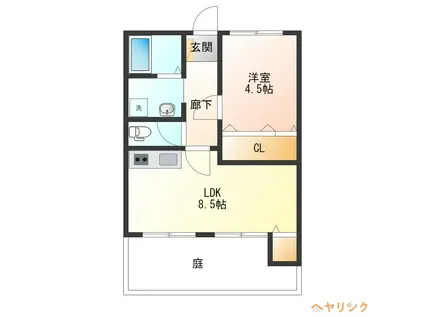 コーポイノウエ(1LDK/1階)の間取り写真