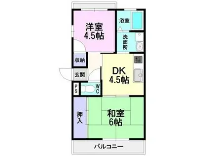 アイリス中平(2DK/3階)の間取り写真