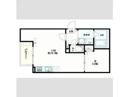 JACK SUNASHINDENI(1LDK/3階)の間取り写真