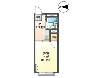 ヴィラ豊田(1K/1階)の間取り写真