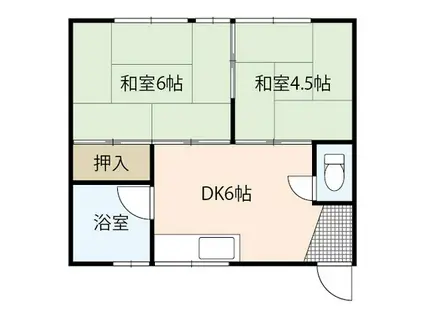 第一落海ビル(2DK/1階)の間取り写真