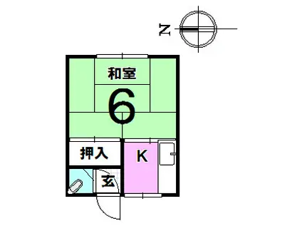 コーポ小島(1K/1階)の間取り写真