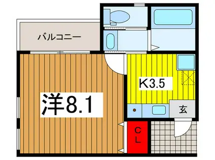 MARIN HOUSE(1K/2階)の間取り写真