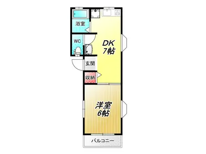 ハイツアレイI(1DK/3階)の間取り写真